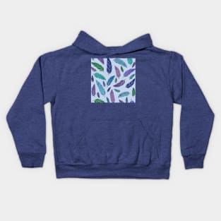 Blue Feathers Kids Hoodie